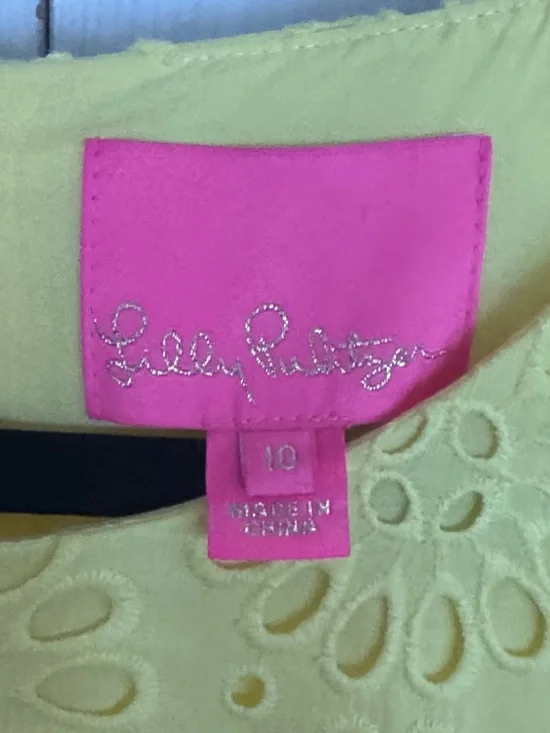 Lily Pulitzer eyelet AISHA ROMPER in calla yellow size 10 - Picture 5 of 14
